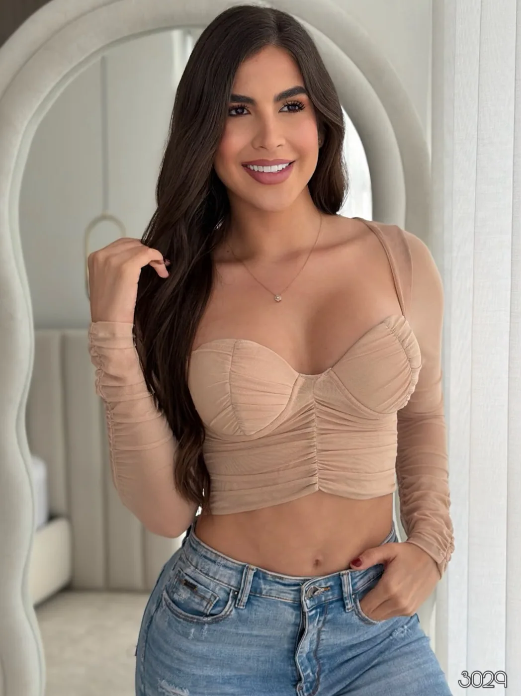 Top Corsé en Tul Manga Larga Ref. 3029